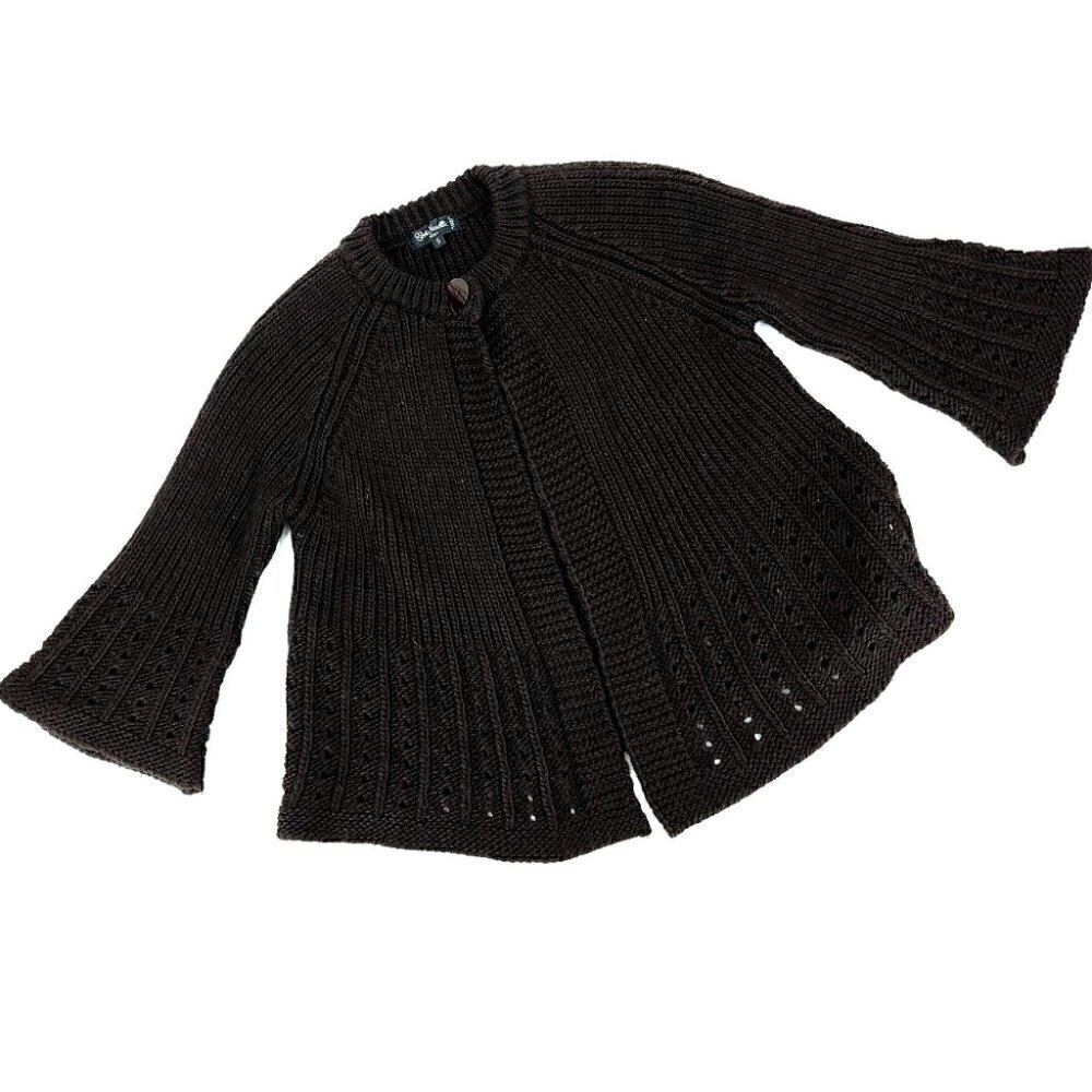 Silvia Novelli Women's S Wool Blend Flared Wide Sleeve Italy Cardigan Sweater